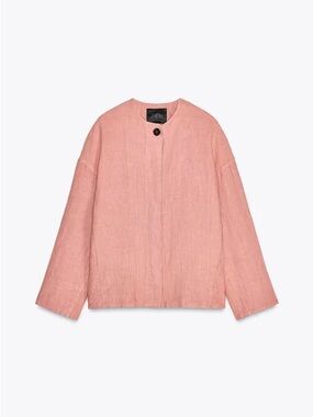 ZARA 100% Linen Bomber Jacket